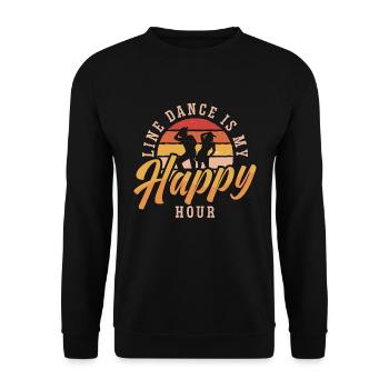 Line Dancing Line Dance Is My Happy Country Life - Unisex Sweatshirt - black - Front - Alina (178cm) & Michal (187cm)