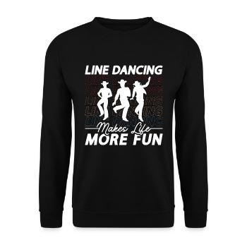 La danse en ligne rend la vie plus amusante Loves Line Dance - Sweat-shirt Unisexe - noir - Devant - Alina (178cm) & Michal (187cm)