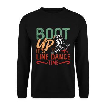 Line Dancing Boot Up It's Line Dance Country Music - Unisex Sweatshirt - black - Front - Alina (178cm) & Michal (187cm)