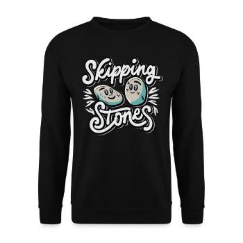 Skipping Stones - Unisex Pullover - Schwarz - Vorne - Alina (178cm) & Michal (187cm)