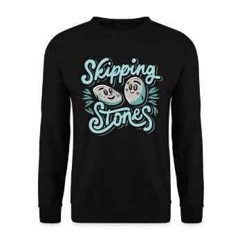 Skipping Stones - Unisex Pullover - Schwarz - Vorne - Alina (178cm) & Michal (187cm)