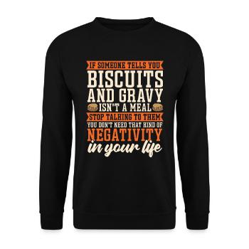 Biscuits And Gravy If Someone Tells Biscuits Lover - Unisex Sweatshirt - black - Front - Alina (178cm) & Michal (187cm)