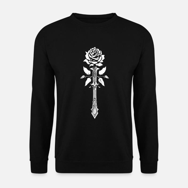Rote Rose Goth Schwert - Unisex Pullover - Schwarz
