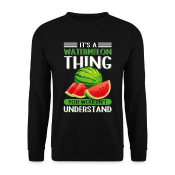 Pastèque Angurie pâte Arbuse cadeau - Sweat-shirt Unisexe - noir - Devant - Alina (178cm) & Michal (187cm)