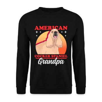 American Cocker Spaniel grand-père chiens cadeau - Sweat-shirt Unisexe - noir - Devant - Alina (178cm) & Michal (187cm)
