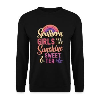 Les filles du sud du thé sucré sont comme des amateurs de thé au lait - Sweat-shirt Unisexe - noir - Devant - Alina (178cm) & Michal (187cm)