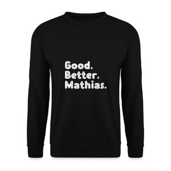 Good better Mathias - Unisex Pullover - Schwarz - Vorne - Alina (178cm) & Michal (187cm)