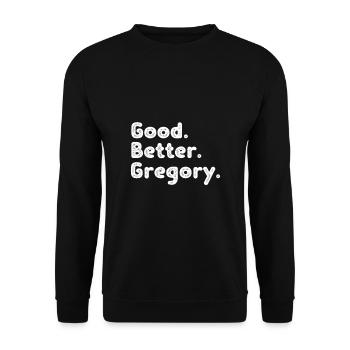 Good better Gregory - Unisex Pullover - Schwarz - Vorne - Alina (178cm) & Michal (187cm)