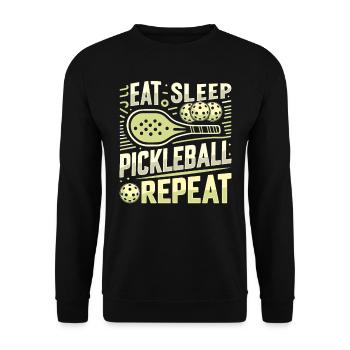 Eat Sleep Pickleball Repeat - Unisex Sweatshirt - black - Front - Alina (178cm) & Michal (187cm)