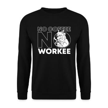 Coffee Cafe Alpaca No Coffee No Workee - Unisex Sweatshirt - black - Front - Alina (178cm) & Michal (187cm)
