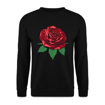 Red Rose Goth Cool Line Art Rose - Unisex Sweatshirt - black - Front - Alina (178cm) & Michal (187cm)