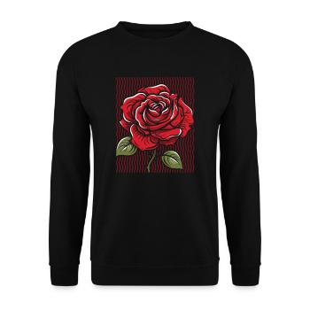 Red Rose Goth Cool Abstract Rose Line Art - Unisex Sweatshirt - black - Front - Alina (178cm) & Michal (187cm)