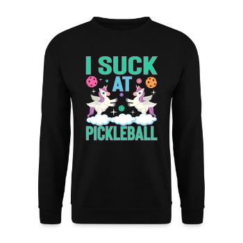 Je suis nul au pickleball - Mauvais joueur avec humour - Sweat-shirt Unisexe - noir - Devant - Alina (178cm) & Michal (187cm)