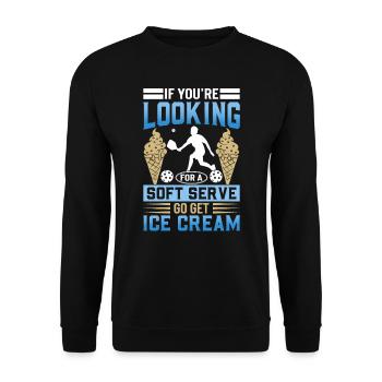 Vous cherchez un service doux ? Allez chercher de la crème glacée ! - Sweat-shirt Unisexe - noir - Devant - Alina (178cm) & Michal (187cm)