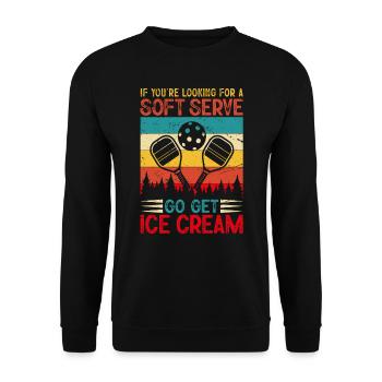 Vous cherchez un service doux ? Allez chercher de la crème glacée ! - Sweat-shirt Unisexe - noir - Devant - Alina (178cm) & Michal (187cm)