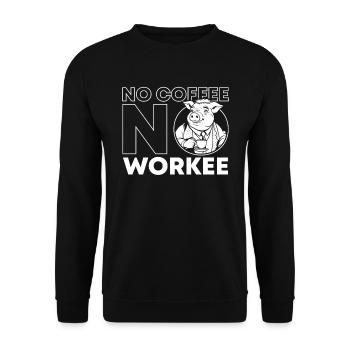 Coffee Cafe Pig No Coffee No Workee - Unisex Sweatshirt - black - Front - Alina (178cm) & Michal (187cm)