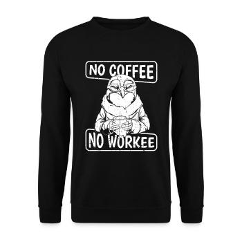 Coffee Cafe Penguin No Coffee No Workee - Unisex Sweatshirt - black - Front - Alina (178cm) & Michal (187cm)