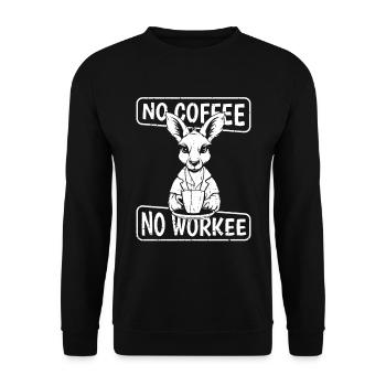 Coffee Cafe Kangaroo No Coffee No Workee - Unisex Sweatshirt - black - Front - Alina (178cm) & Michal (187cm)