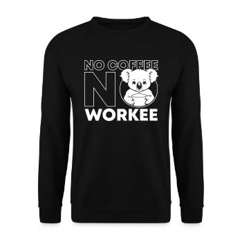 Coffee Cafe Koala Bear No Coffee No Workee - Unisex Sweatshirt - black - Front - Alina (178cm) & Michal (187cm)