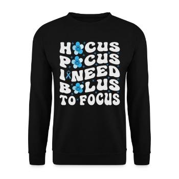 Hocus Pokus I Need Insulin To Focus - Diabetes - Unisex Pullover - Schwarz - Vorne - Alina (178cm) & Michal (187cm)
