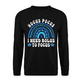 Hocus Pokus I Need Insulin To Focus - Diabetes - Unisex Pullover - Schwarz - Vorne - Alina (178cm) & Michal (187cm)