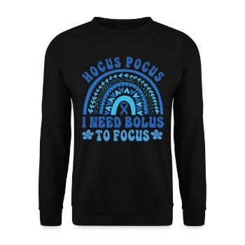 Hocus Pokus J’ai besoin d’insuline pour me concentrer - Diabète - Sweat-shirt Unisexe - noir - Devant - Alina (178cm) & Michal (187cm)