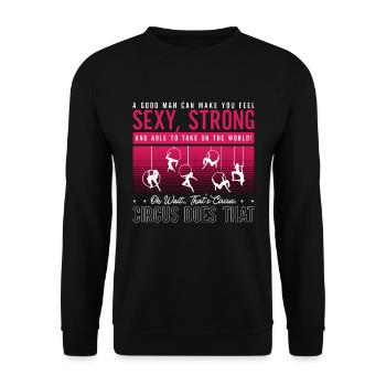 Aerialist A Good Man Can Make You Loves Acrobatic - Unisex Pullover - Schwarz - Vorne - Alina (178cm) & Michal (187cm)