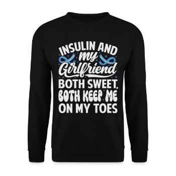 L’insuline et la petite amie sont toutes les deux douces, restent sur mes gardes - Sweat-shirt Unisexe - noir - Devant - Alina (178cm) & Michal (187cm)