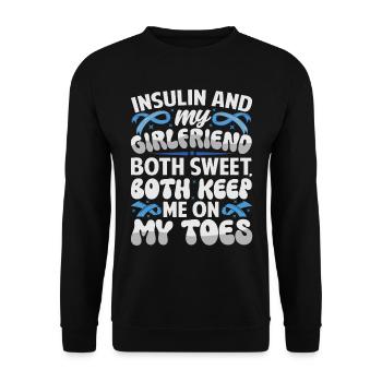 L’insuline et la petite amie sont toutes les deux douces, restent sur mes gardes - Sweat-shirt Unisexe - noir - Devant - Alina (178cm) & Michal (187cm)