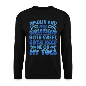 L’insuline et la petite amie sont toutes les deux douces, restent sur mes gardes - Sweat-shirt Unisexe - noir - Devant - Alina (178cm) & Michal (187cm)