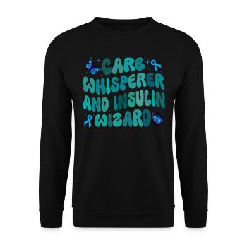 Carb Whisperer And Insulin Wizard - Unisex Sweatshirt - black - Front - Alina (178cm) & Michal (187cm)