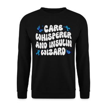 Carb Whisperer And Insulin Wizard - Unisex Sweatshirt - black - Front - Alina (178cm) & Michal (187cm)
