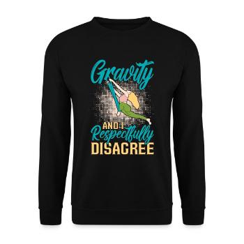 Gravité aérienne et moi respectueusement le yoga aérien - Sweat-shirt Unisexe - noir - Devant - Alina (178cm) & Michal (187cm)