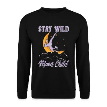 Aerialist Stay Wild Moon Child Air Yoga Aerialists - Unisex Pullover - Schwarz - Vorne - Alina (178cm) & Michal (187cm)