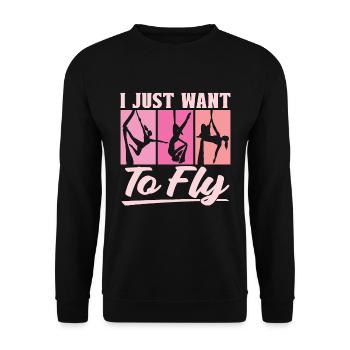 Acrobate aérienne Je veux juste voler Air Yoga Acrobates aériens - Sweat-shirt Unisexe - noir - Devant - Alina (178cm) & Michal (187cm)