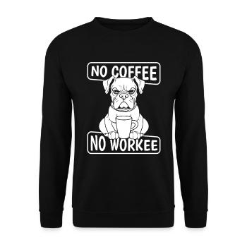 Café Cafe Boxer Chien Pas de Café Non Workee - Sweat-shirt Unisexe - noir - Devant - Alina (178cm) & Michal (187cm)