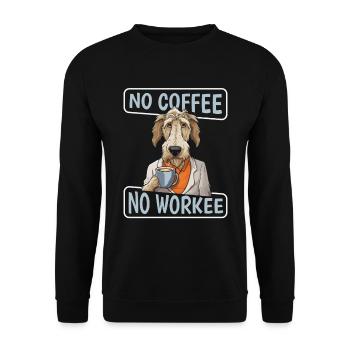 Coffee Cafe Irish Wolfhound - Unisex Sweatshirt - black - Front - Alina (178cm) & Michal (187cm)