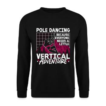 Pole dance parce que tout le monde a besoin de pole fitness - Sweat-shirt Unisexe - noir - Devant - Alina (178cm) & Michal (187cm)