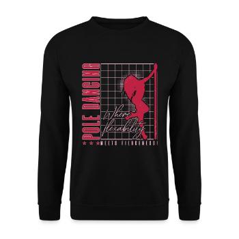 La pole dance où la flexibilité rencontre la gymnastique - Sweat-shirt Unisexe - noir - Devant - Alina (178cm) & Michal (187cm)
