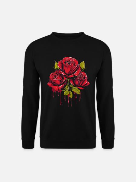 Rote Rose Goth Cool - Unisex Pullover - Schwarz