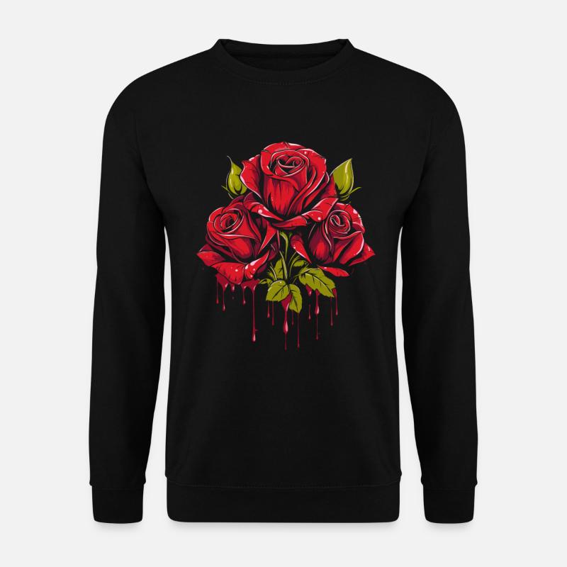 Rote Rose Goth Cool - Unisex Pullover - Schwarz