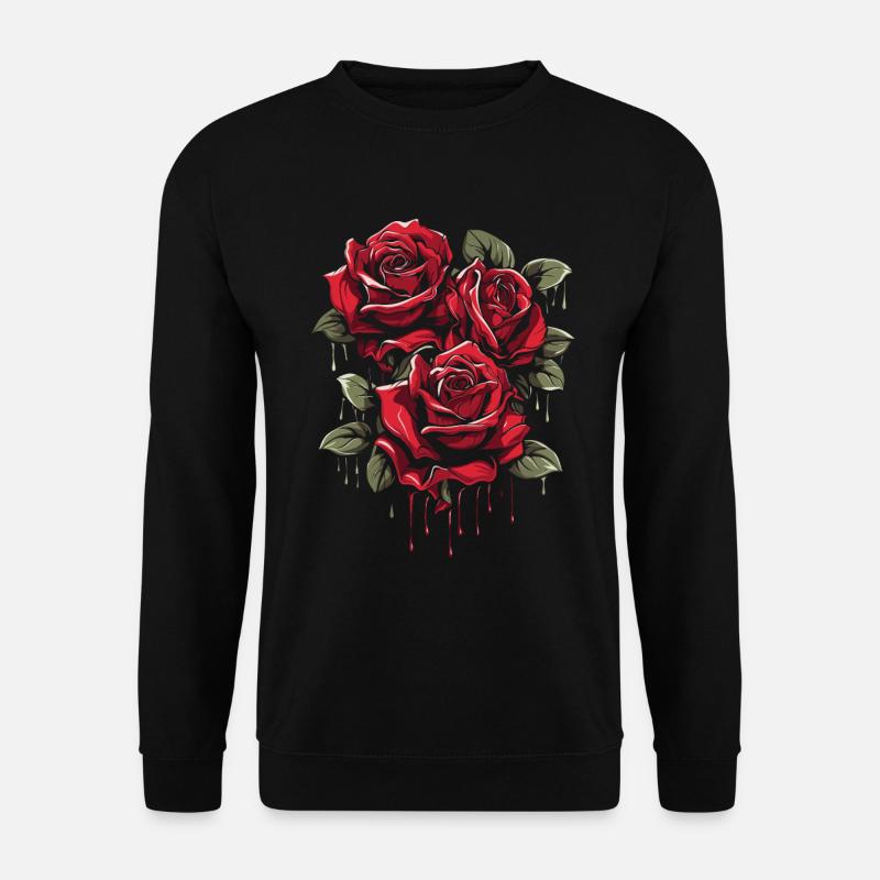 Rote Rose Goth Cool - Unisex Pullover - Schwarz