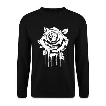 Rote Rose Goth Cool - Unisex Pullover - Schwarz - Vorne - Alina (178cm) & Michal (187cm)