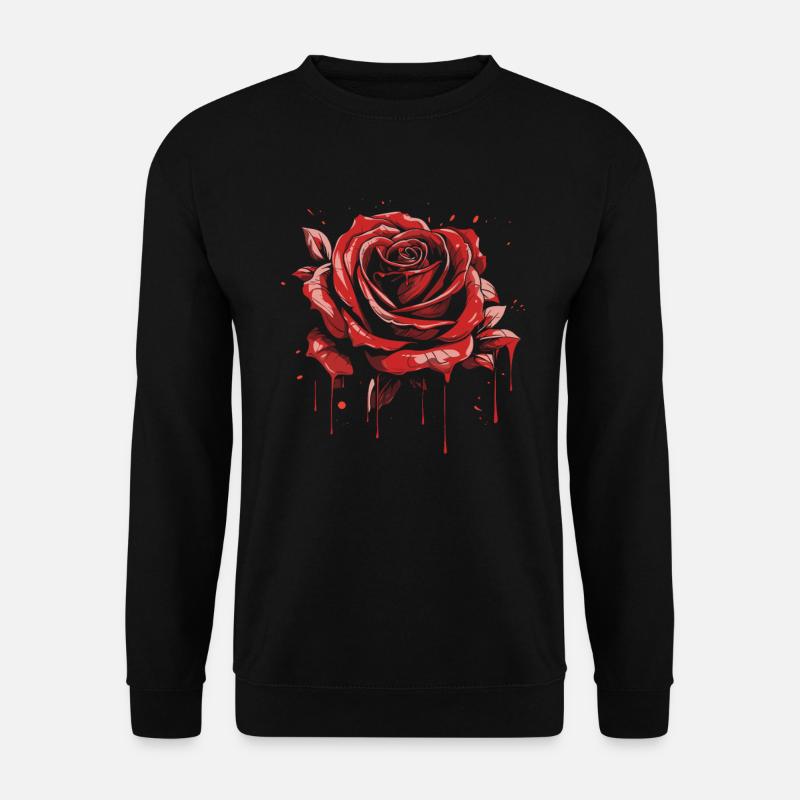 Rote Rose Goth Cool - Unisex Pullover - Schwarz