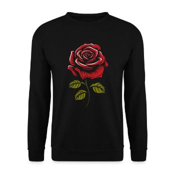 Rote Rose Goth Cool - Unisex Pullover - Schwarz - Vorne - Alina (178cm) & Michal (187cm)