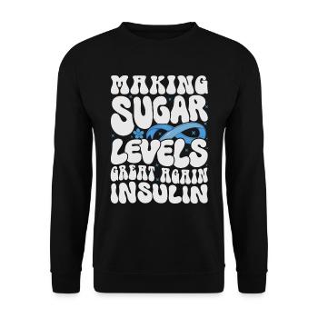 Rendre le taux de sucre dans le sang à nouveau excellent - Sweat-shirt Unisexe - noir - Devant - Alina (178cm) & Michal (187cm)