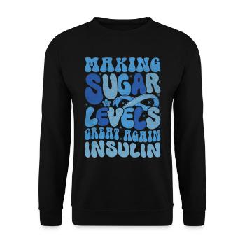 Rendre le taux de sucre dans le sang à nouveau excellent - Sweat-shirt Unisexe - noir - Devant - Alina (178cm) & Michal (187cm)
