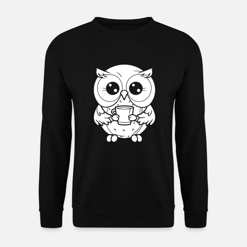 Coffee Cafe Owl - Unisex Sweatshirt - black