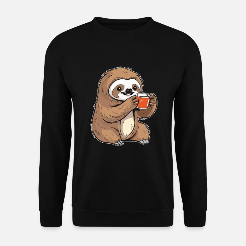 Coffee Cafe Sloth - Unisex Sweatshirt - black
