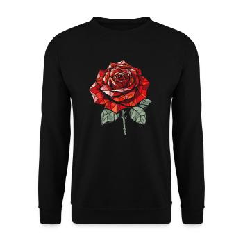 Rote Rose Goth Cool - Unisex Pullover - Schwarz - Vorne - Alina (178cm) & Michal (187cm)